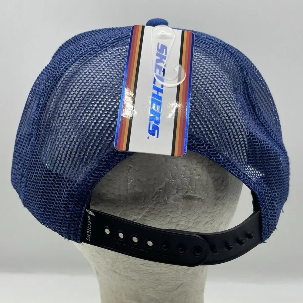 Skechers Youth Monster Trucker Snapback Hat Blue Sequin Eyes Kids Adjustable Cap